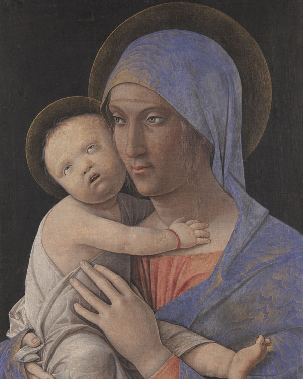 Andrea Mantegna, Madonna con il Bambino (1480 circa), tempera su tela. Bergamo, Accademia Carrara. Andrea Mantegna, Madonna con il Bambino (1480 circa), tempera su tela. Bergamo, Accademia Carrara.